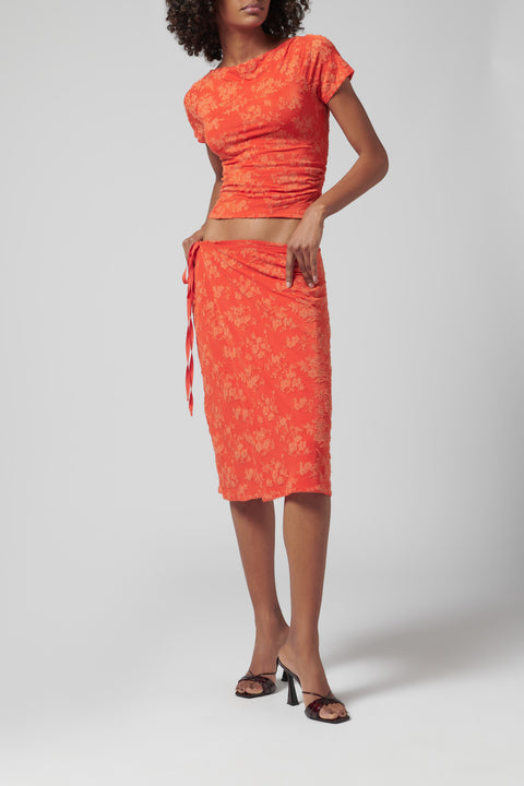Orange Blanca Wrap Skirt