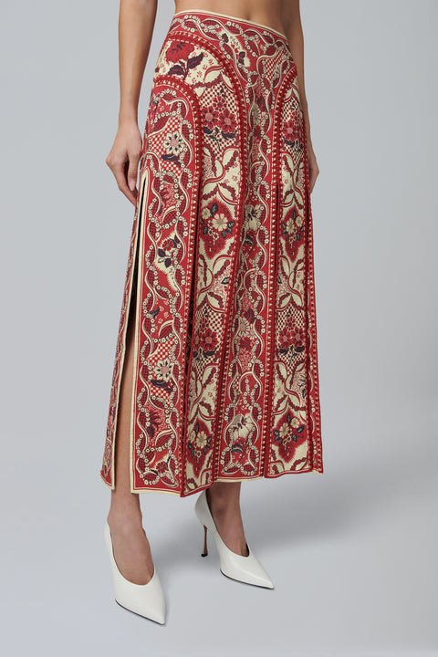 Red Kenny Midi Skirt