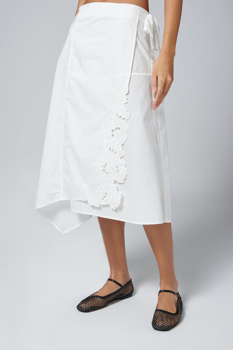 White Klara Midi Skirt