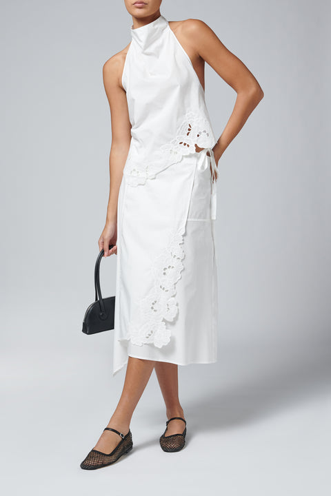 White Klara Midi Skirt
