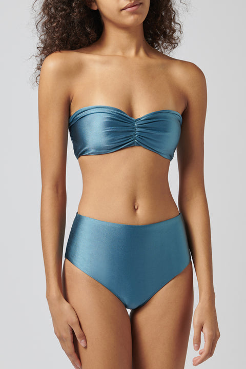 Blue Ava Bandeau Bikini Top