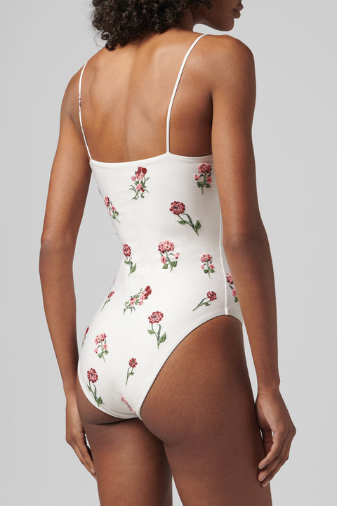 White Ébano Floral Embroidered Swimsuit