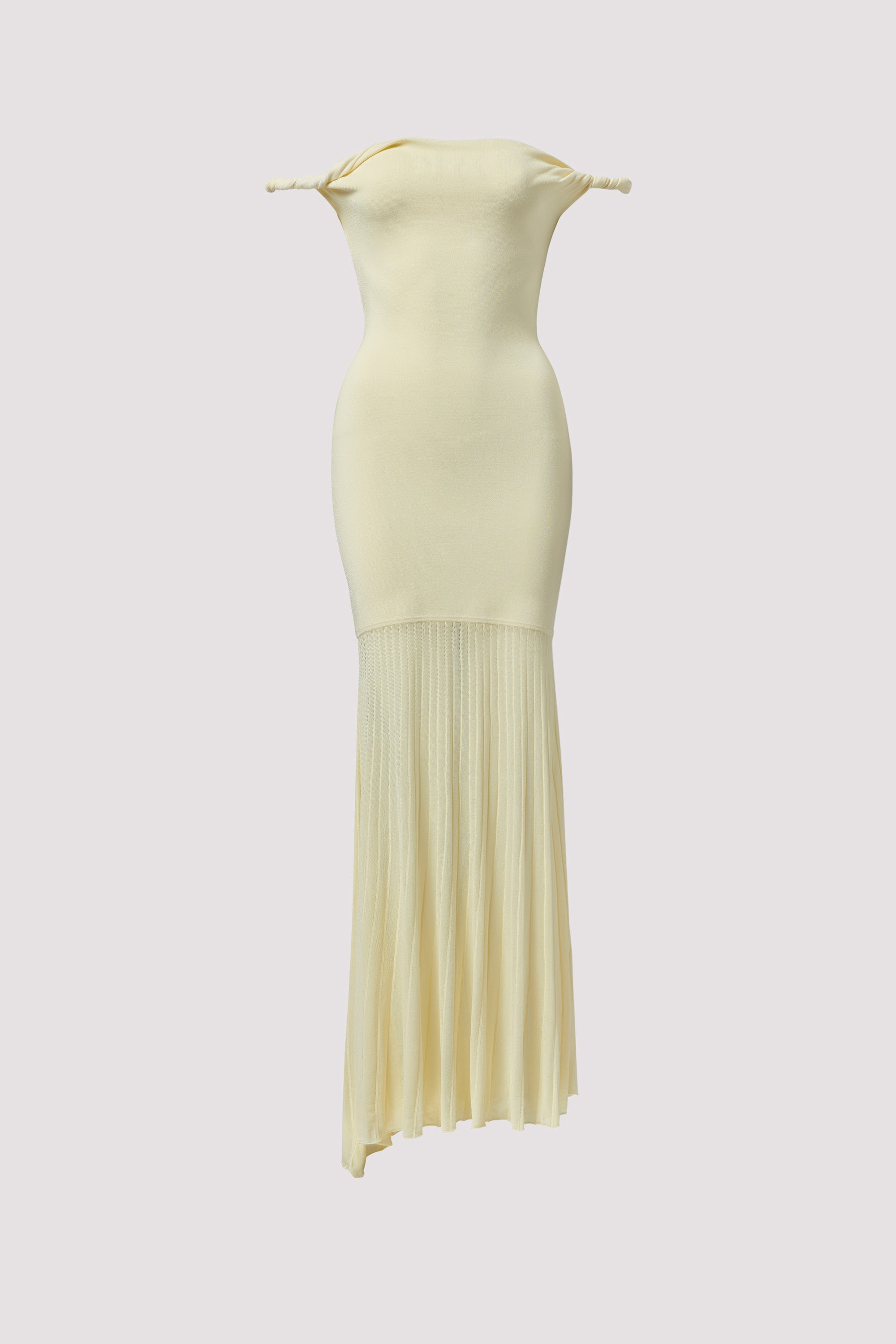 Sir. Beige Elia Off Shoulder Twist Dress