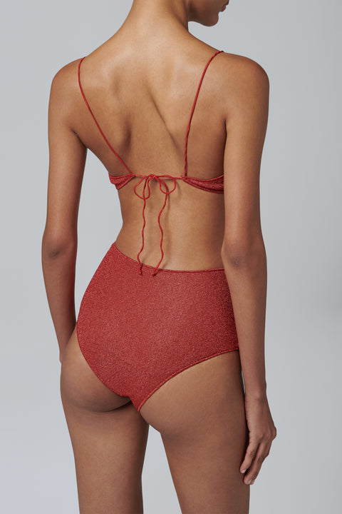 Red Lumiere Bra High Waisted Bikini Set