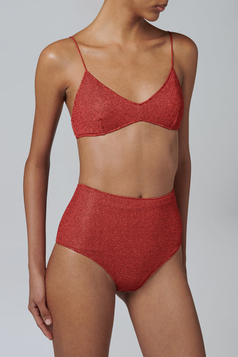 Red Lumiere Bra High Waisted Bikini Set