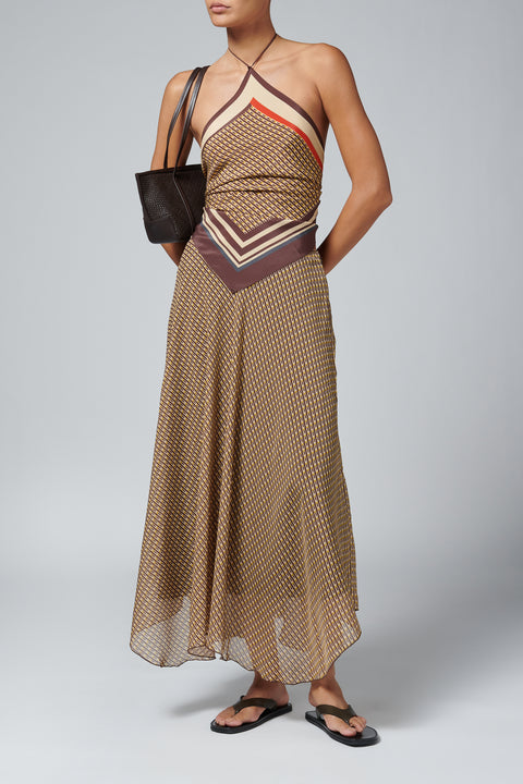 Brown Cooper Scarf Top