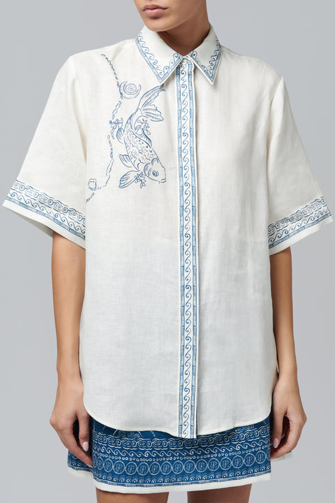 White Lucky Linen Shirt