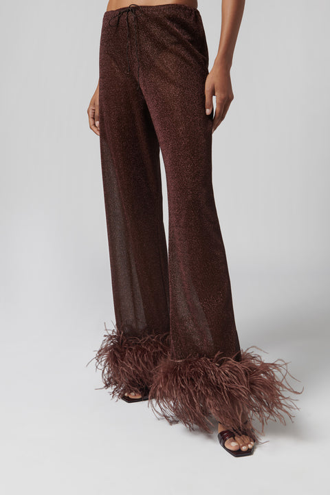 Brown Lumiere Plumage Long Pants