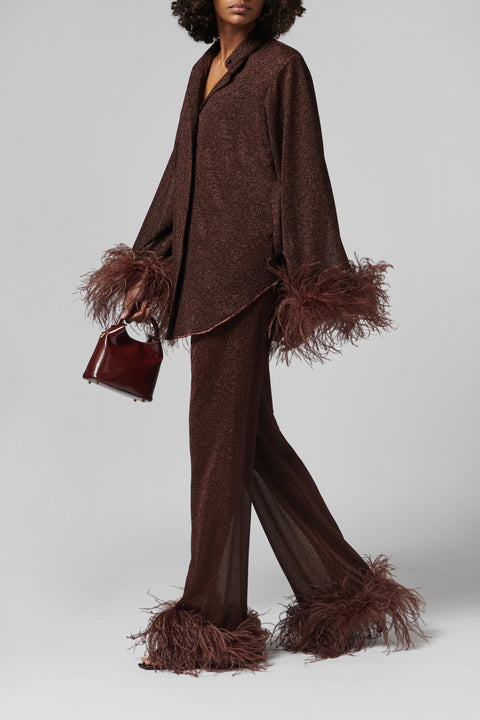 Brown Lumiere Plumage Long Pants
