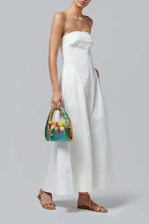 Multicoloured Limelight Beaded Barrel Bag