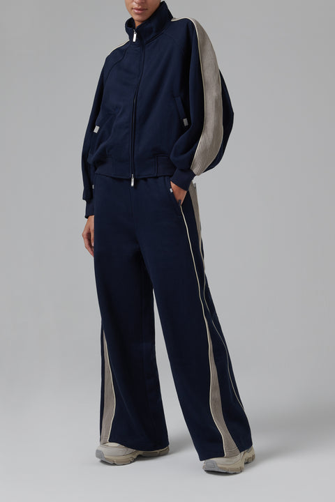 Blue Profile Zipper Sweatshirt