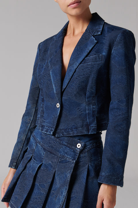 Blue Deconstructed Denim Jacket