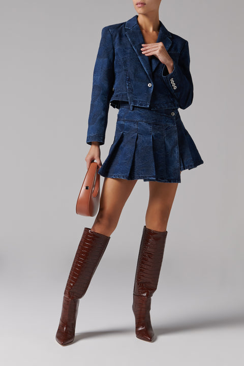 Blue Deconstructed Denim Jacket