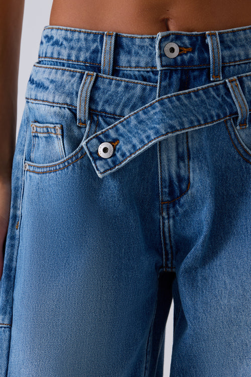 パンツ feng chen wang DOUBLE WAIST DENIM CARGO DOUBLE WAISTBAND JEANS – Feng Chen Wang