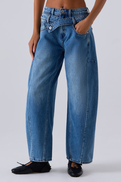 パンツ feng chen wang DOUBLE WAIST DENIM CARGO DOUBLE WAISTBAND JEANS – Feng Chen Wang