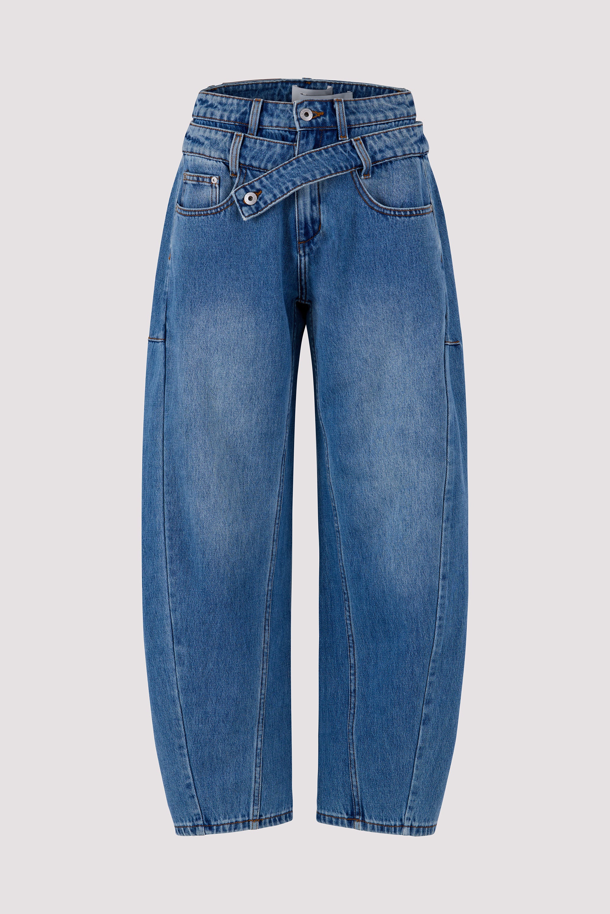 Feng Chen Wang Blue Double Waist Denim Pants