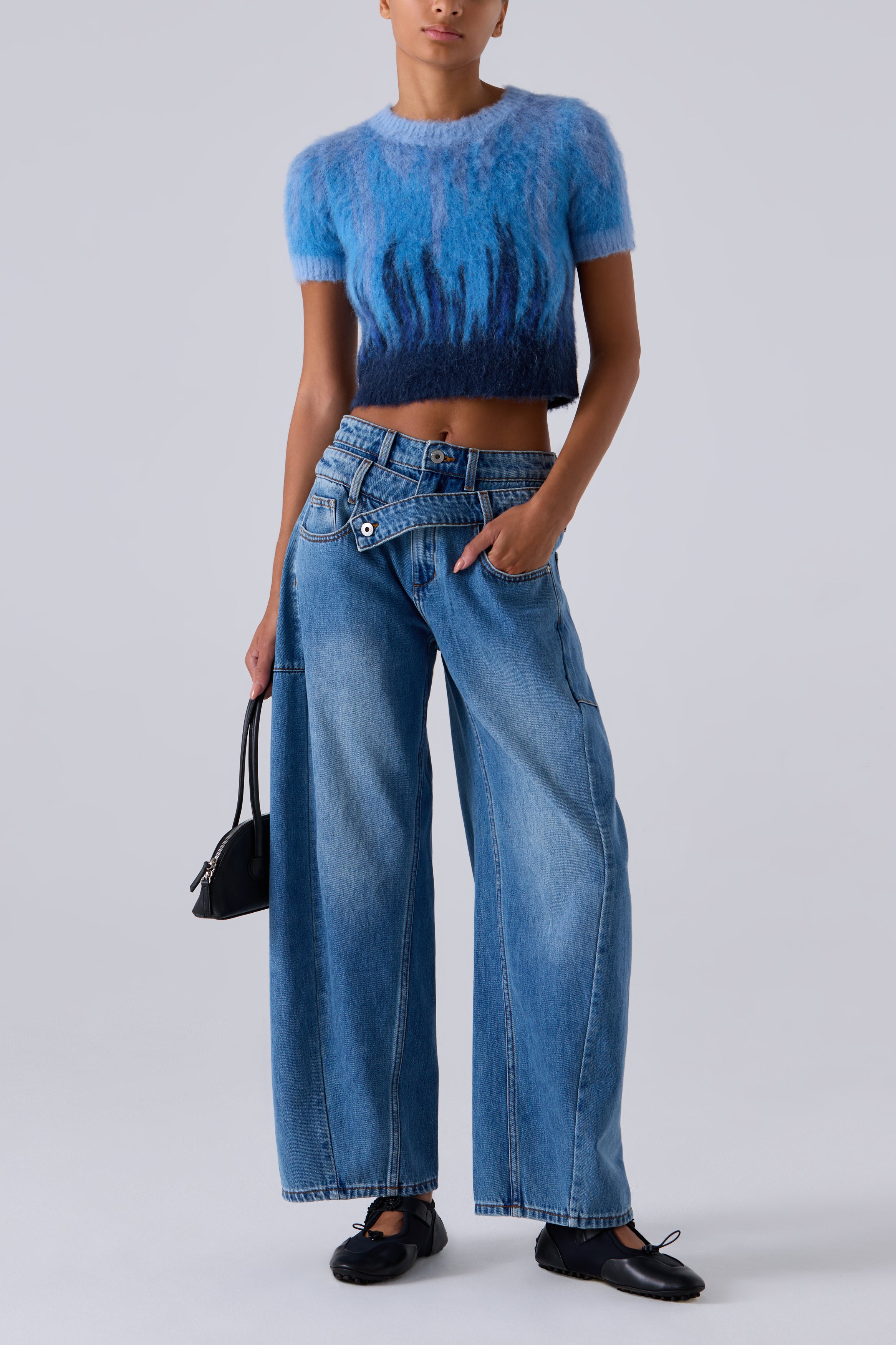 FENG CHEN WANG ブルー　hand spray print Tシャツ FENG CHEN WANG ブルー hand spray print Tシャツ