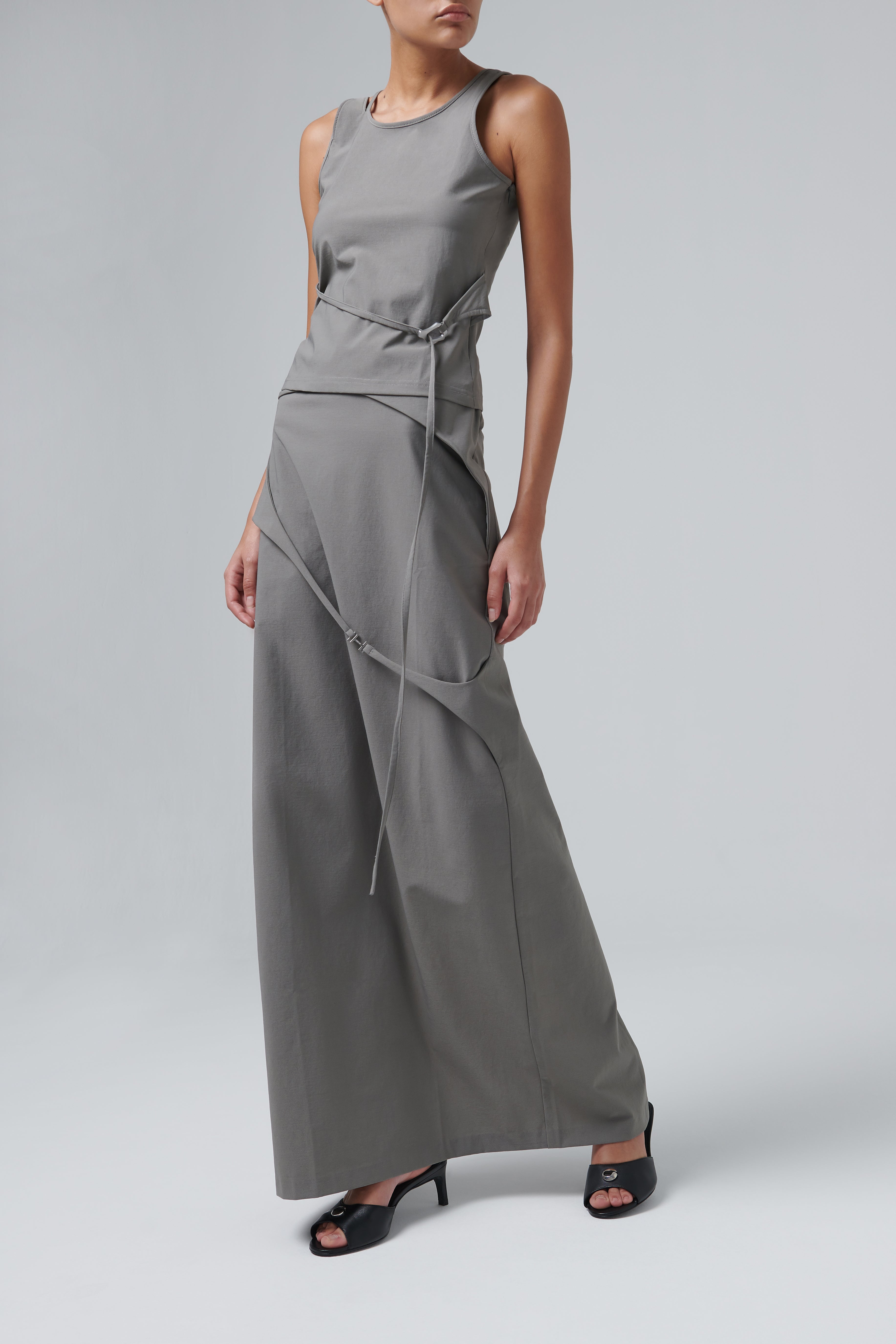 Heliot Emil Green Strap Technical Maxi Skirt