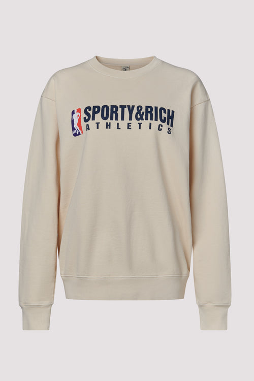 Sporty & Rich Beige Team Logo Crewneck Jumper