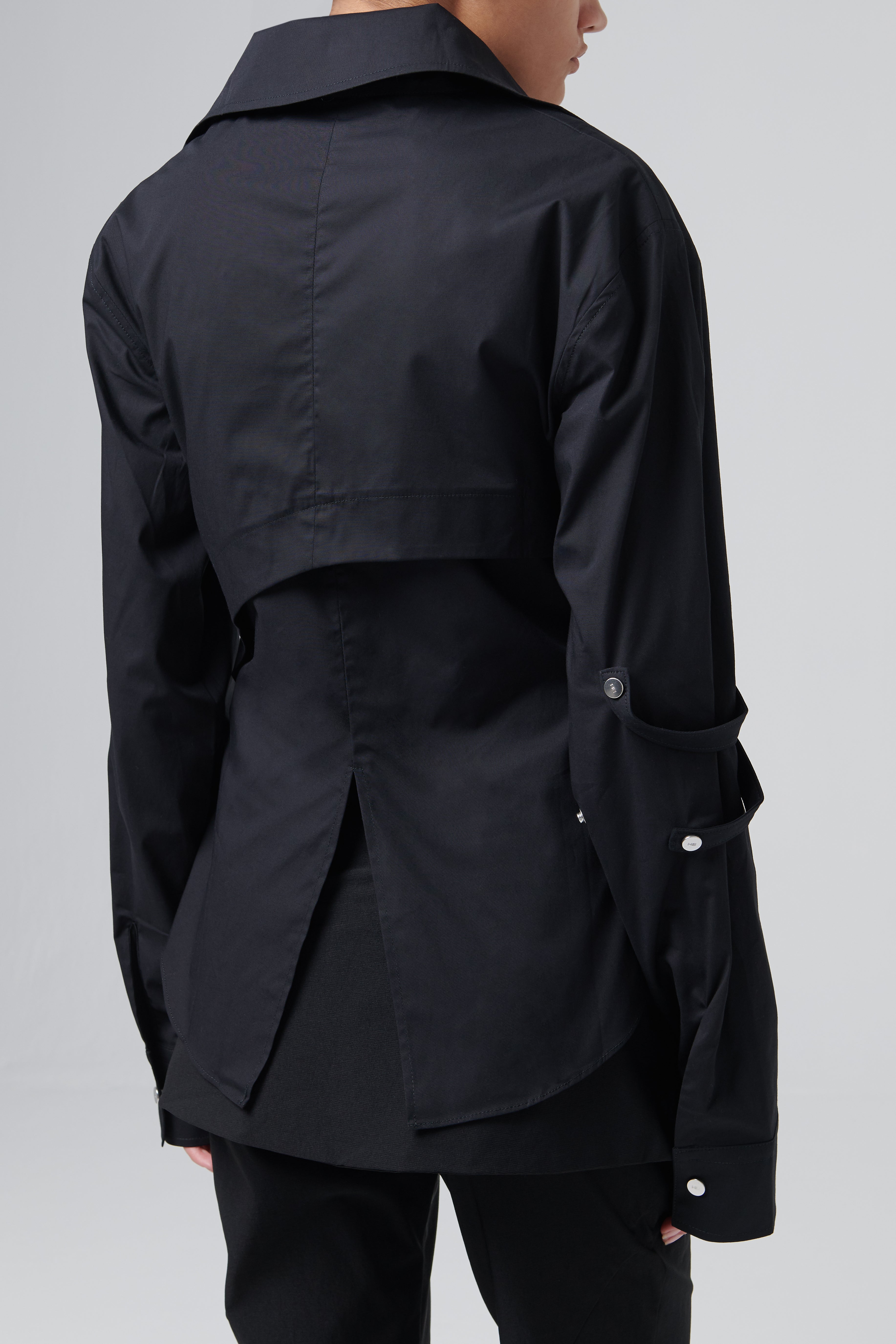 Heliot Emil Black Fitted Carabiner Shirt Jacket