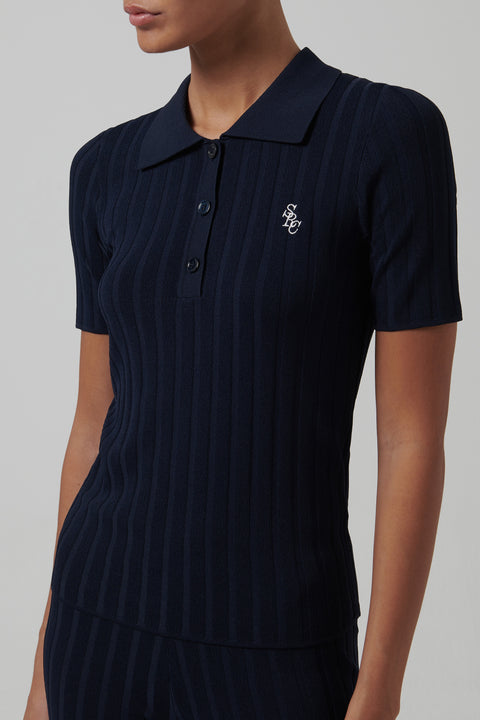 Blue Src Ribbed Polo