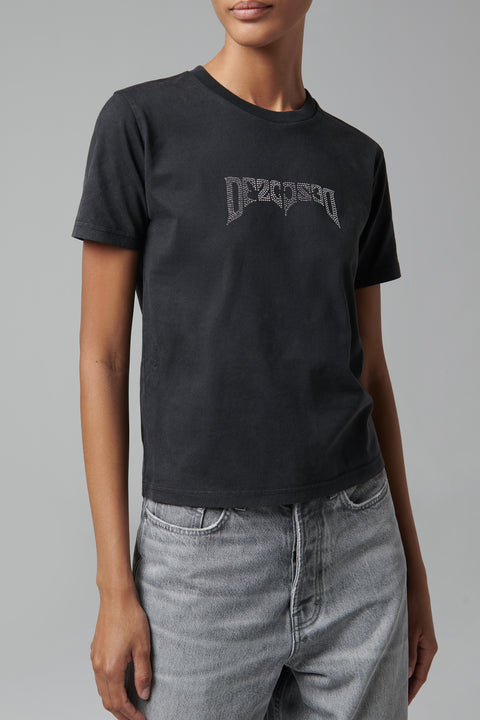 Black Rhinestone Logo T-Shirt