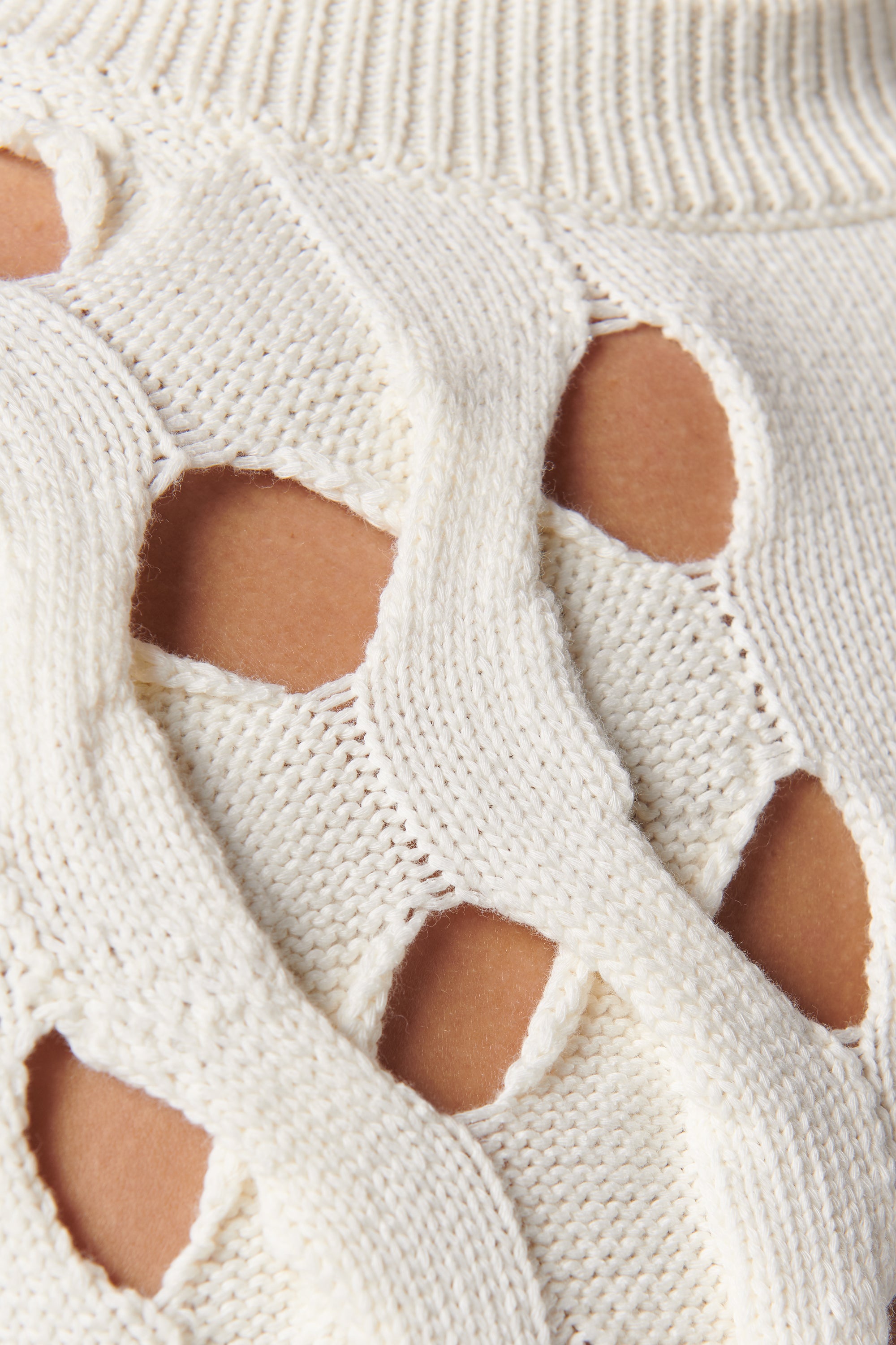 Feng Chen Wang White Cut-Out Crewneck Jumper