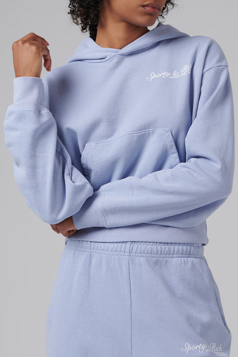 Sporty & Rich Purple French Cropped Hoodie