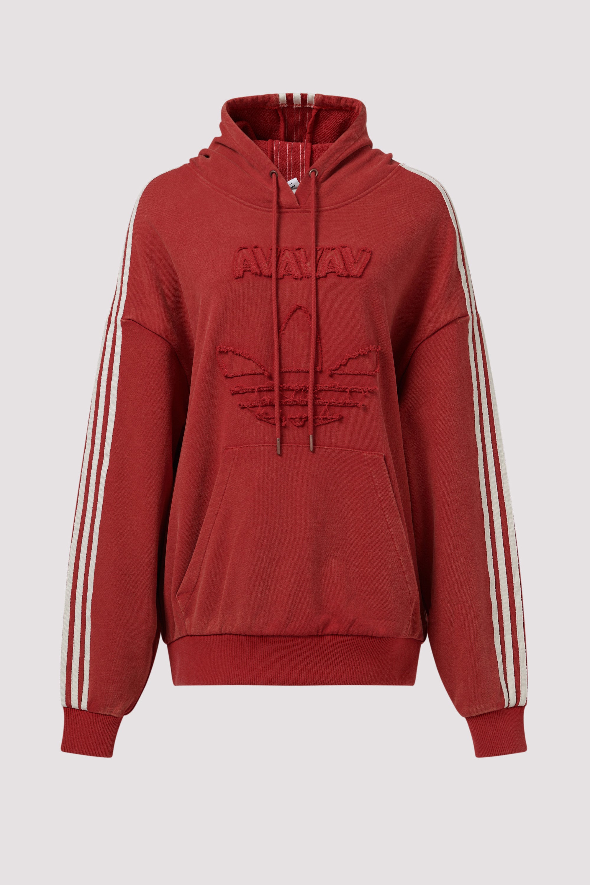 Adidas Red Oversized Shoulderless Hoodie