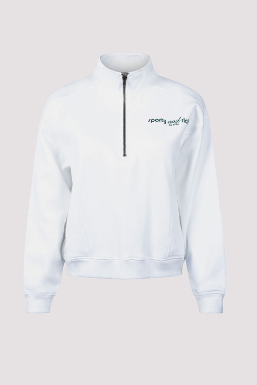 Sporty & Rich White Quarter Zip Hoodie - Fabric of Society