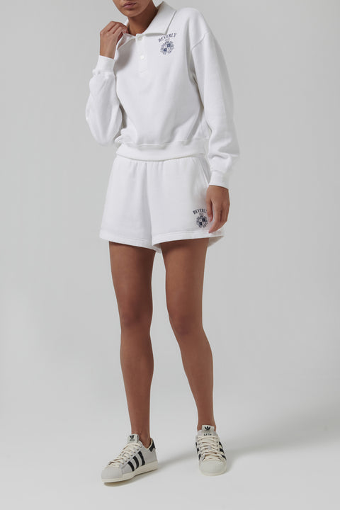 White BH Crest Soft Polo Shirt