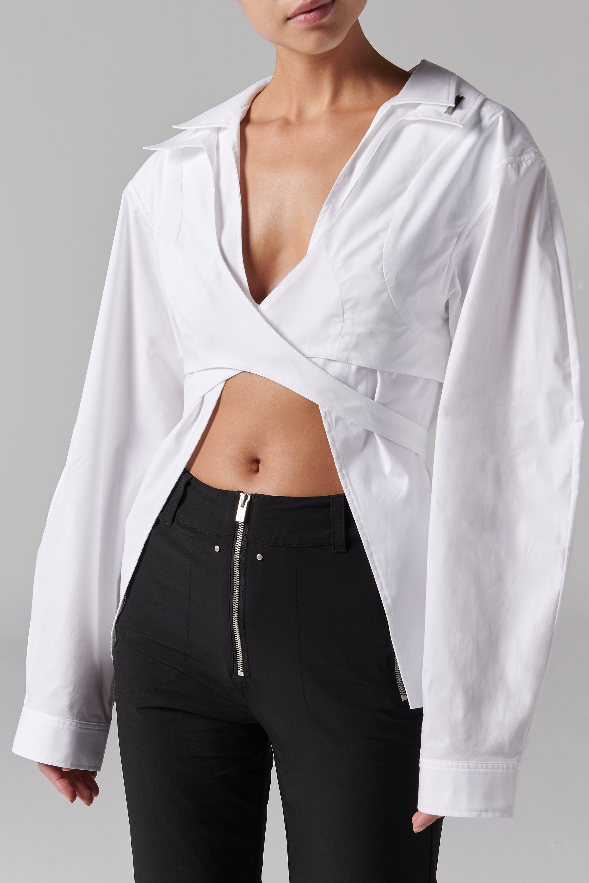 Heliot Emil White Double Collar Shirt