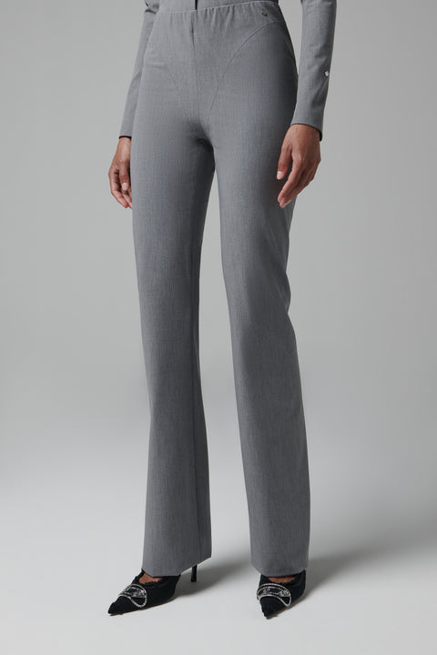 Grey Wool Slim-Leg Pants