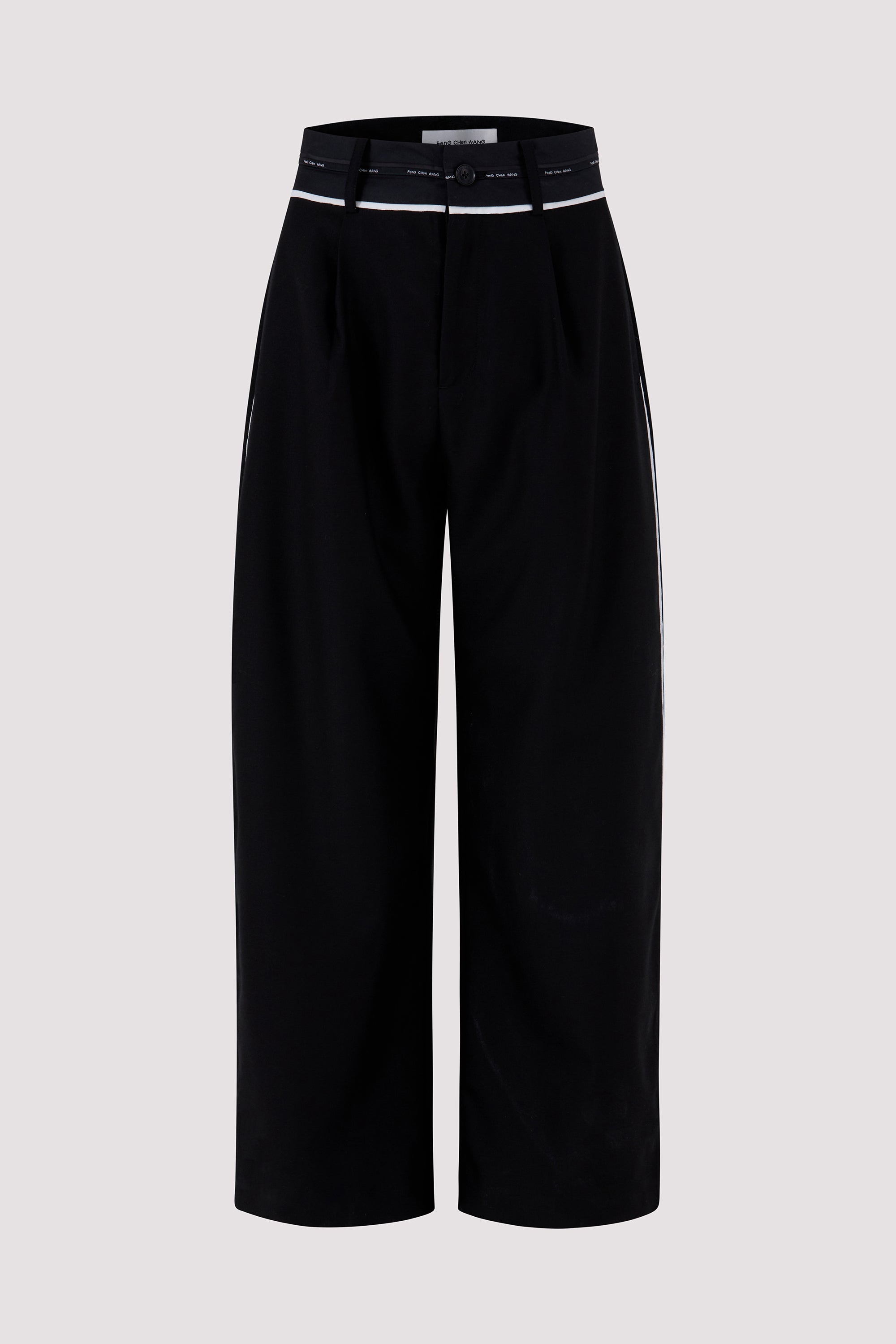 Feng Chen Wang Black Deconstructed Seam Pants