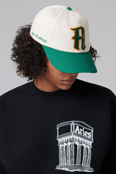 Aries White and Green Varsity Cap