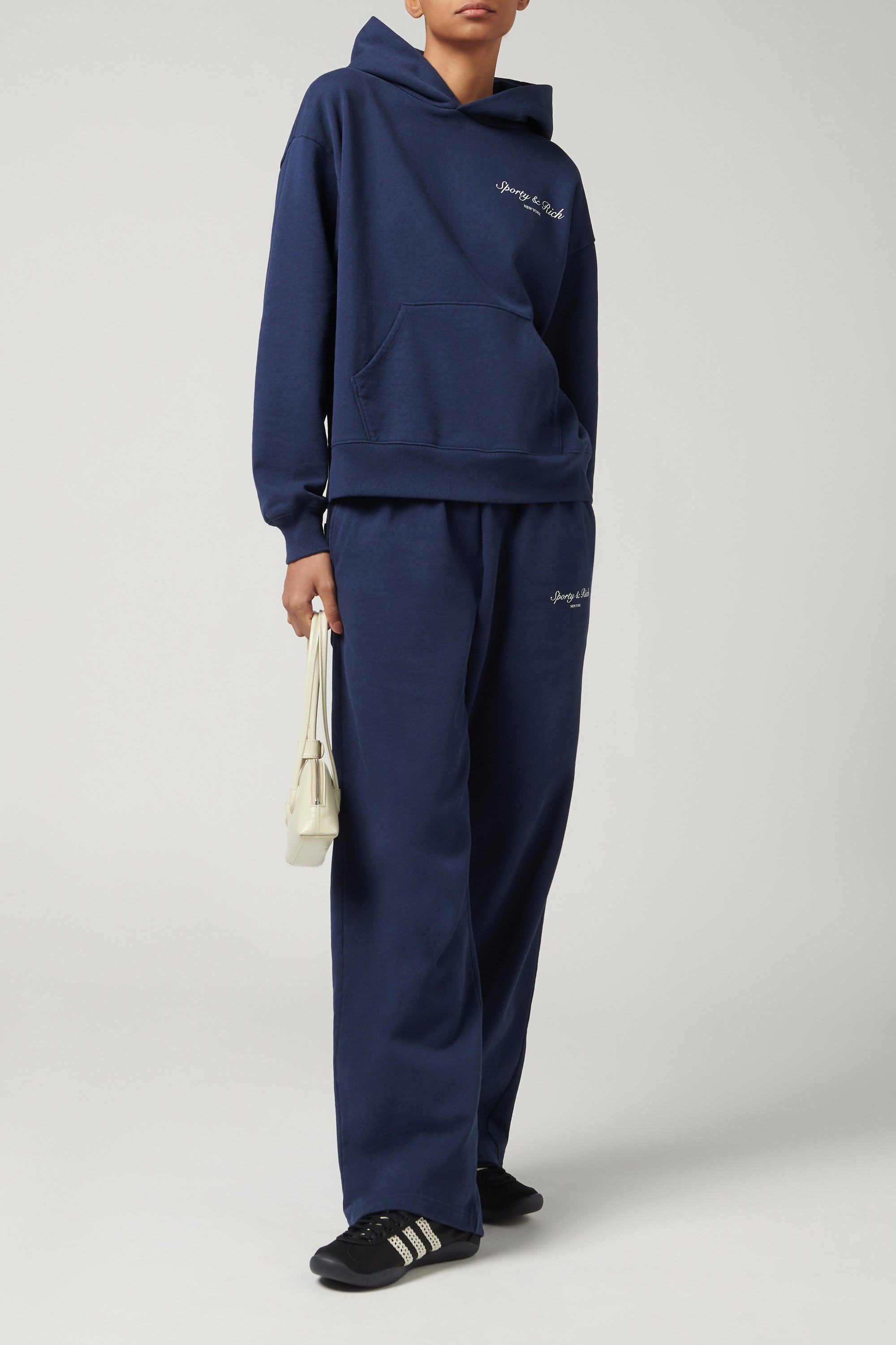 Sporty & Rich Navy Syracuse Wide Sweatpant