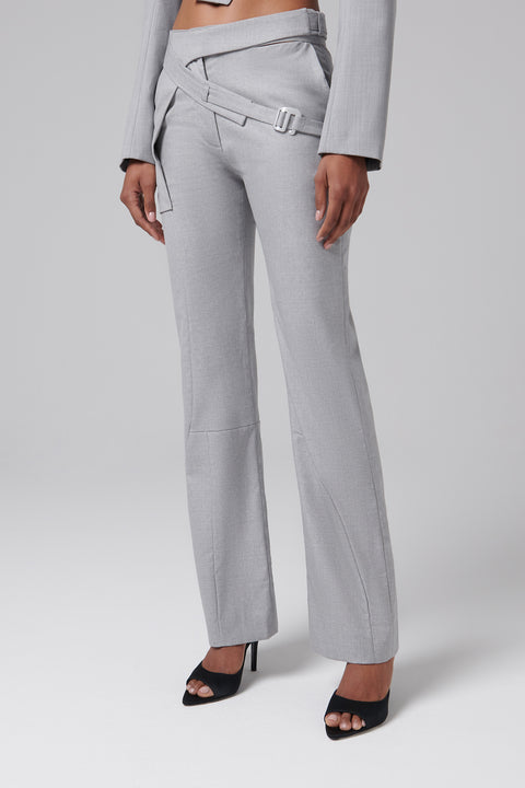 High-Rise Wool Tailored Pants