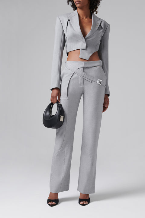 High-Rise Wool Tailored Pants
