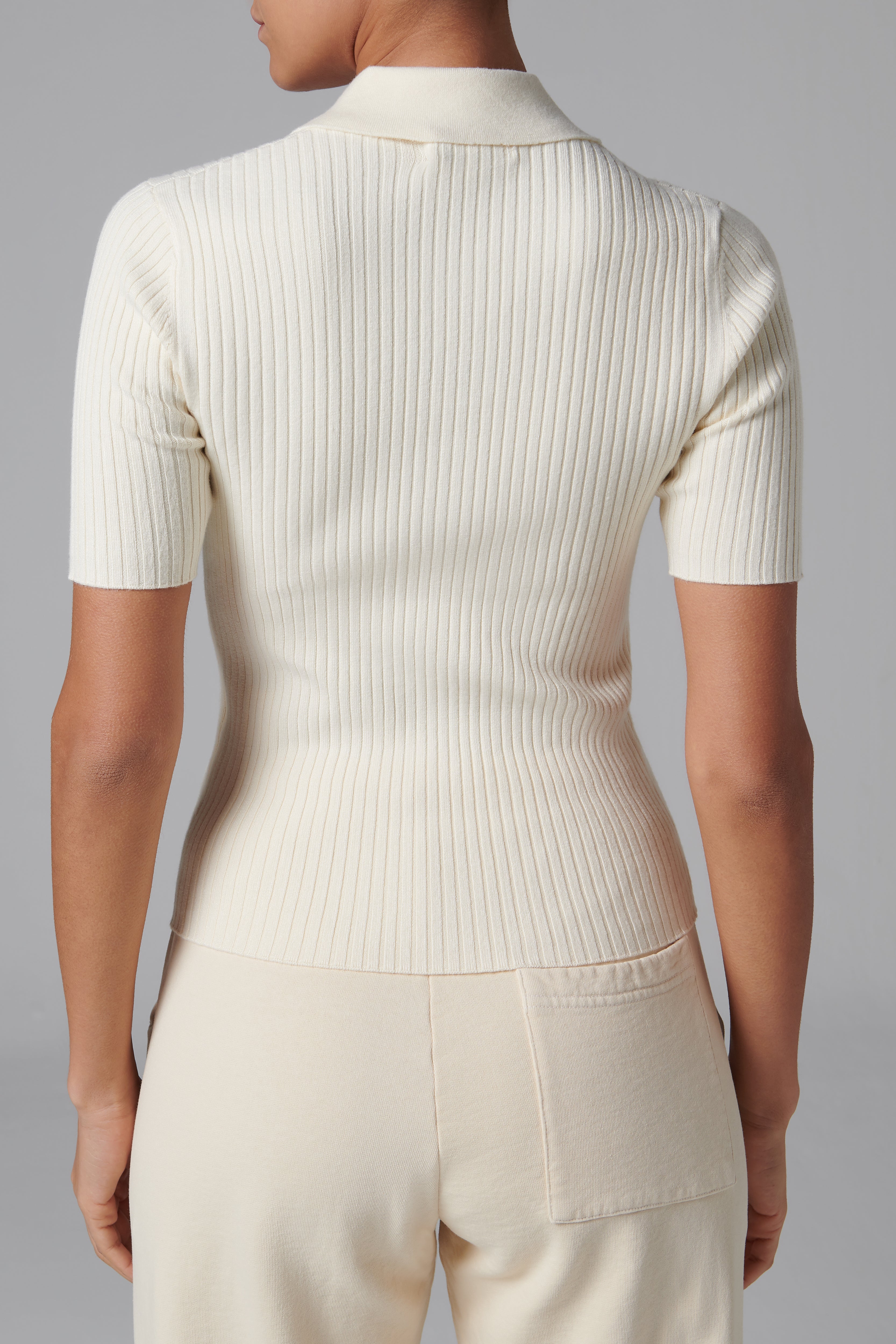 トップス sporty&rich SRHWC RIBBED POLO Sporty & Rich Beige SRHWC Ribbed Polo