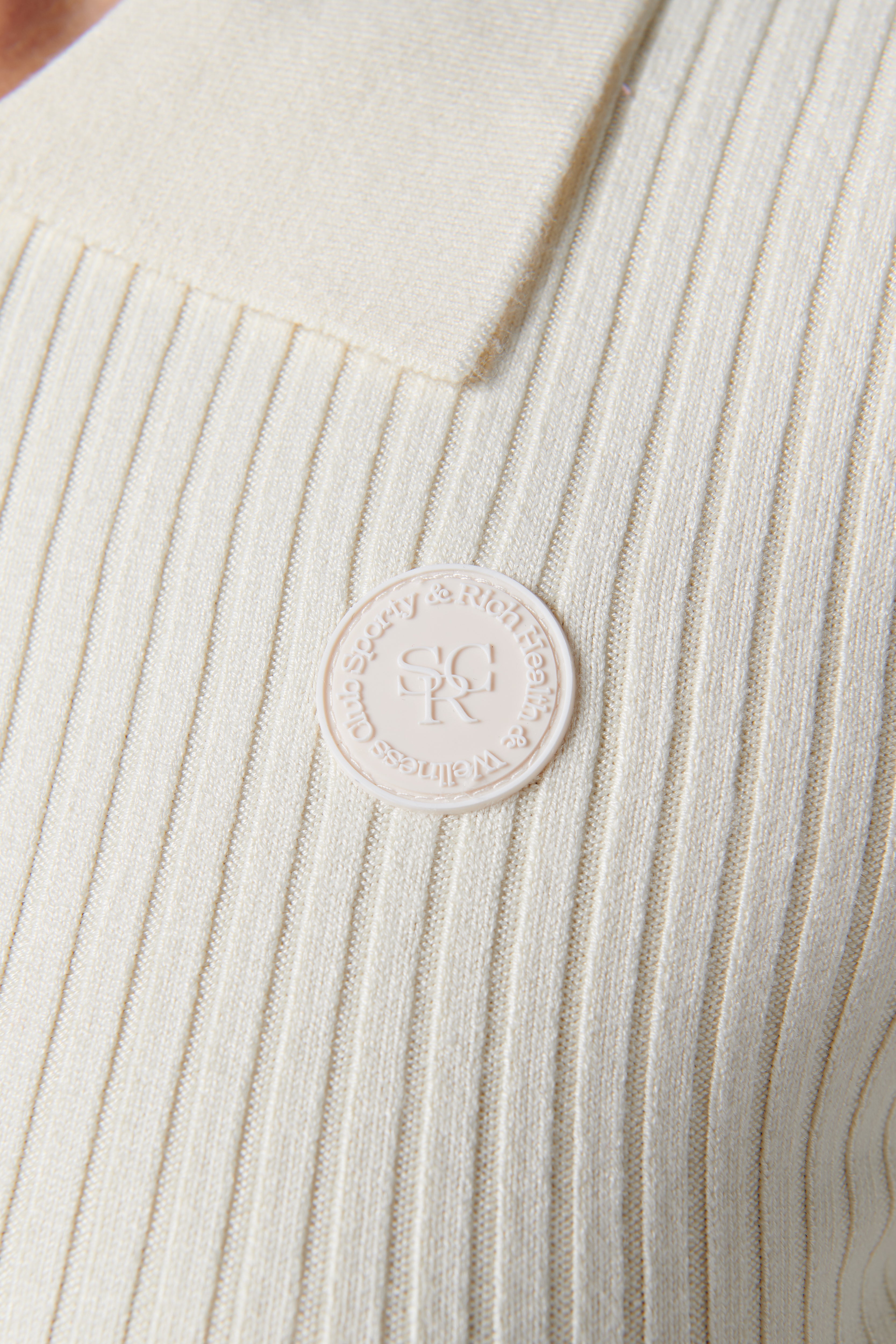 トップス sporty&rich SRHWC RIBBED POLO SRC Ribbed Polo - Navy/White – Sporty & Rich