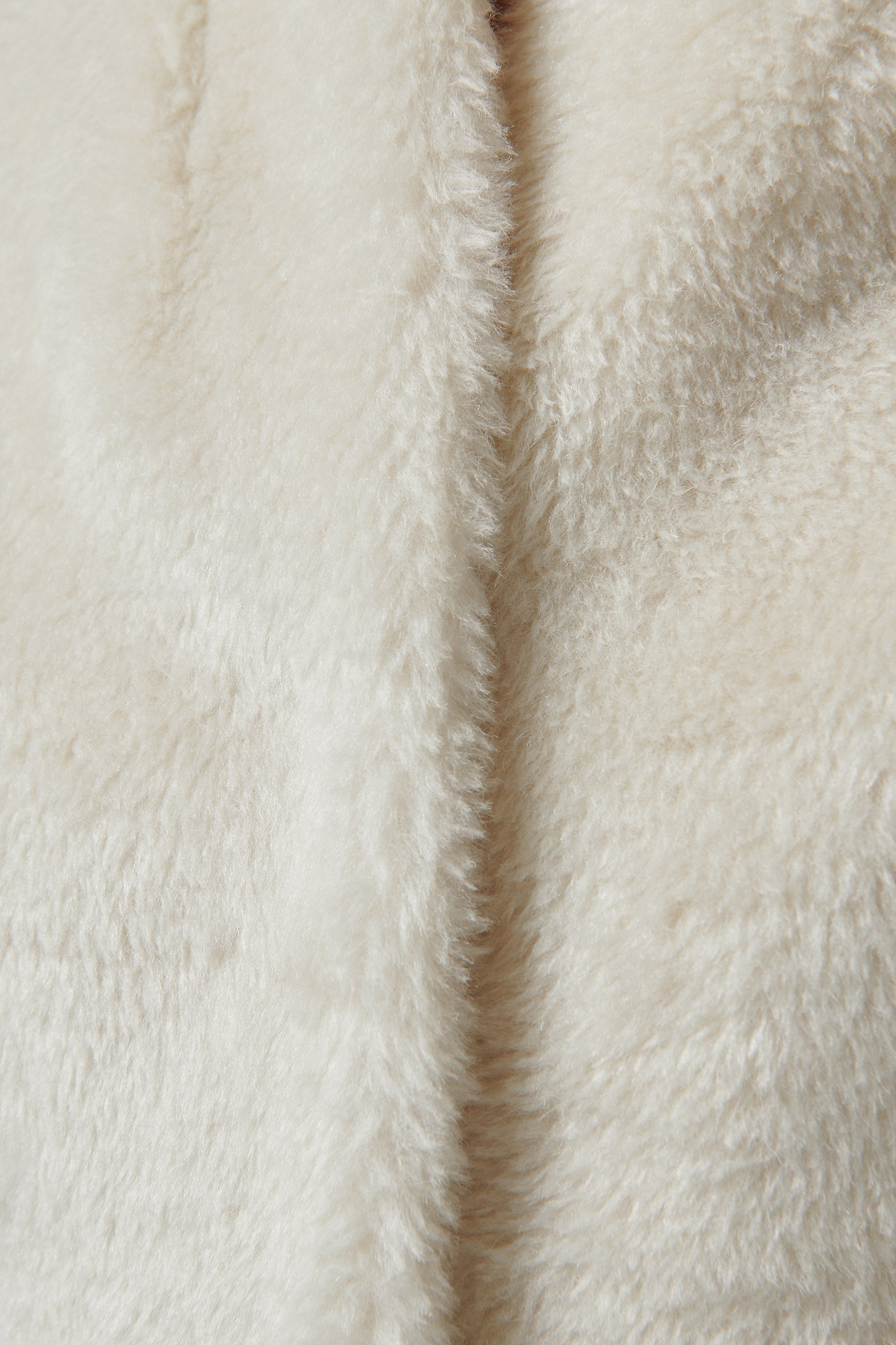 LVIR White Shearling Collarless Jacket