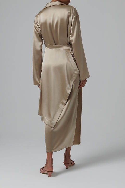 Beige Colter Half Zip Midi Dress