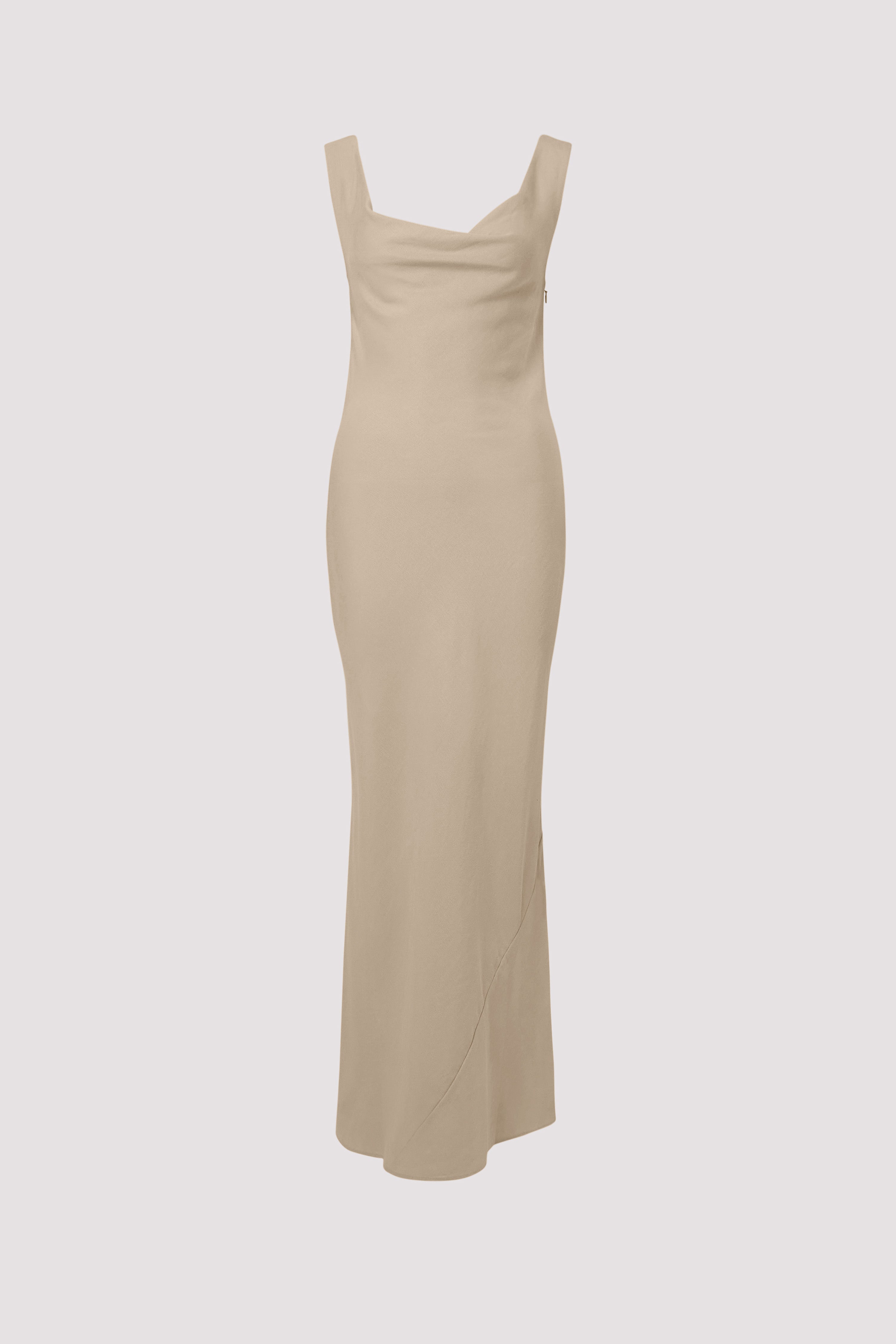 blue dress for baby girl St. Agni Beige Double Drape Dress