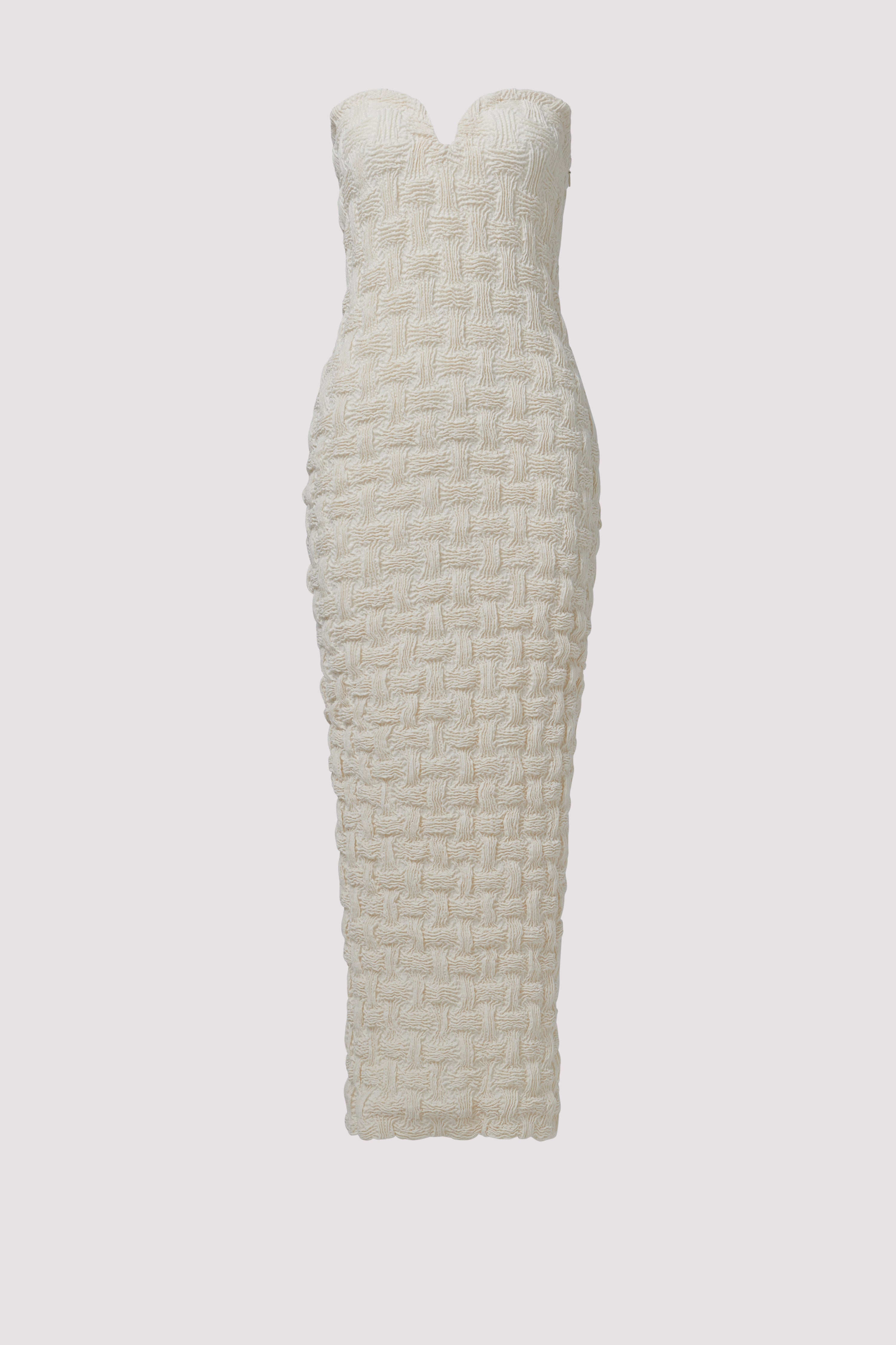 nanushka midi dress Nanushka Beige Haylen Heart Neckline Midi Dress