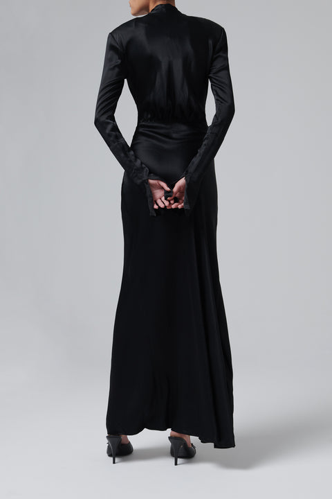 Black V-Neck Maxi Dress