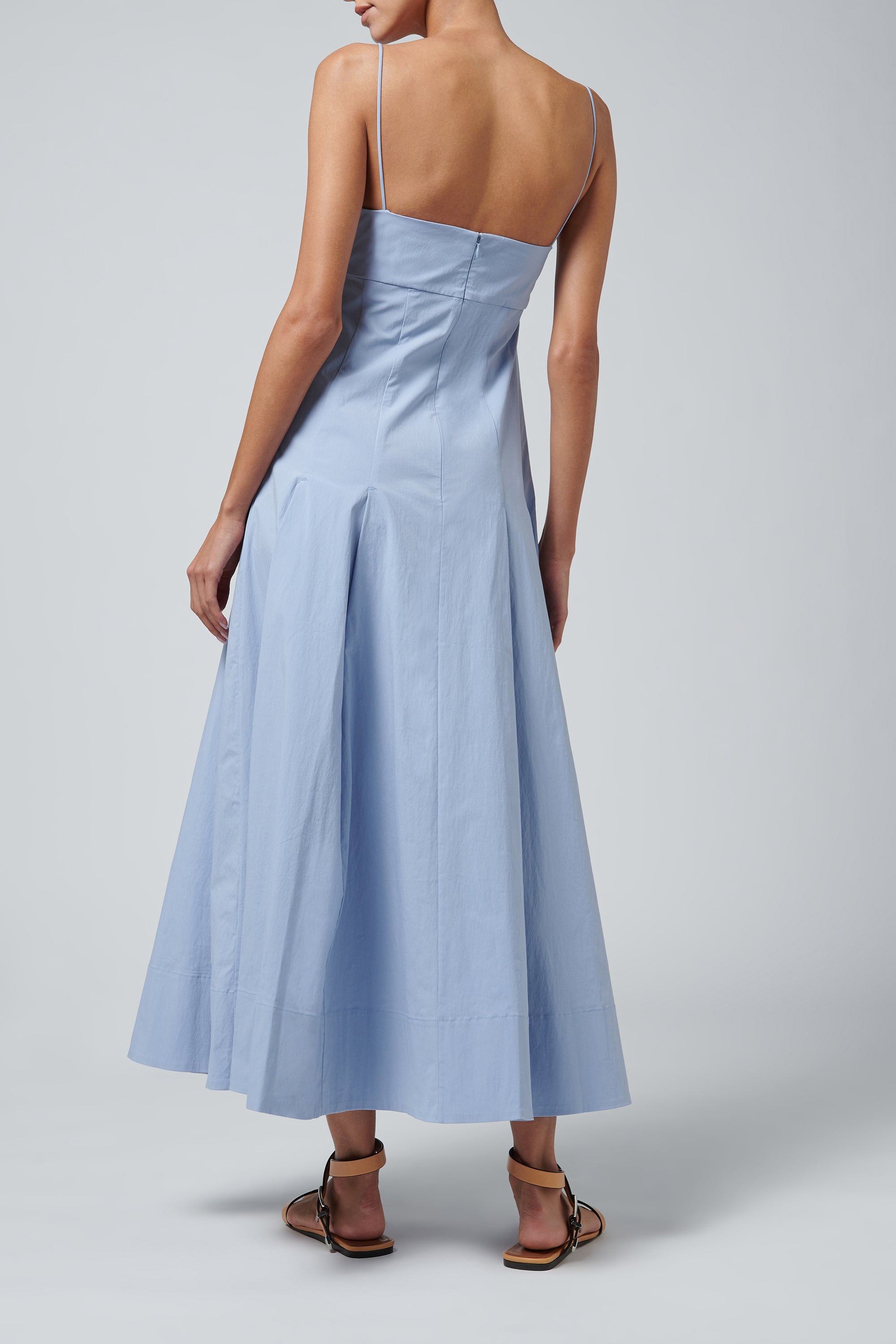 St. Agni Everyday Cotton Pleat Dress in Baby Blue