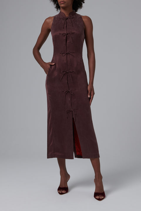 Brown Lee Sleeveless Midi Dress