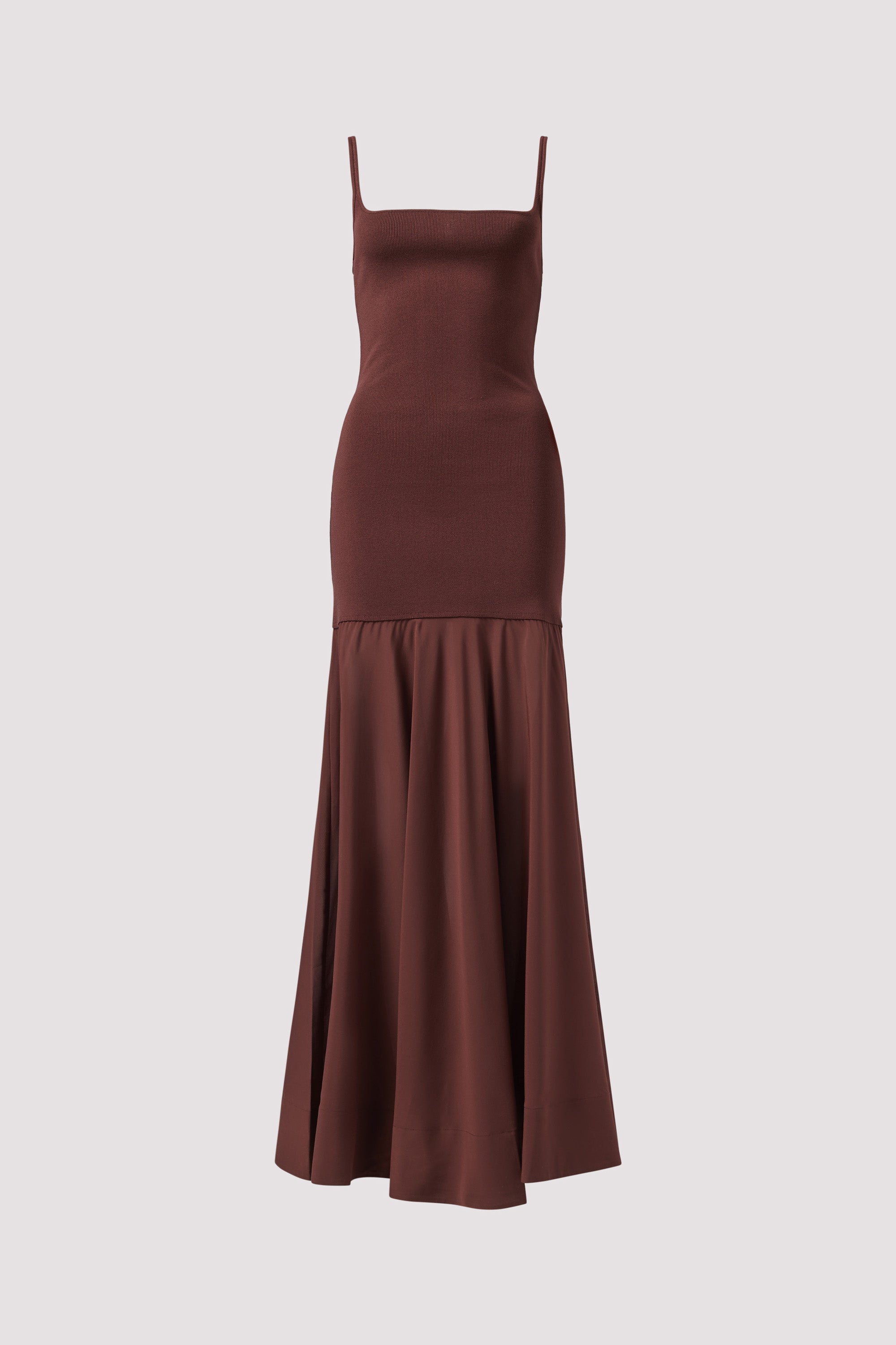 St. Agni Burgundy Sheer Silk Circle Hem Dress