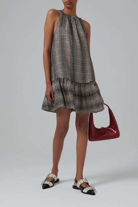 Grey Adana Mini Silk Dress