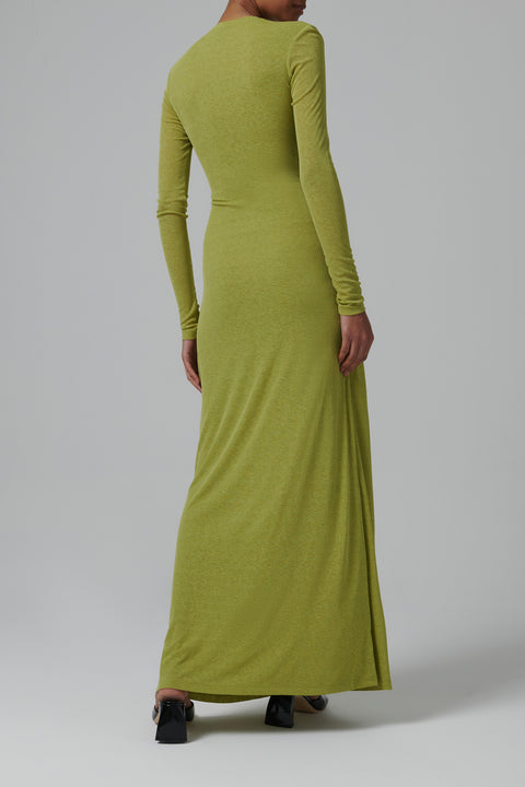 Green Rozal Crew Neck Maxi Dress